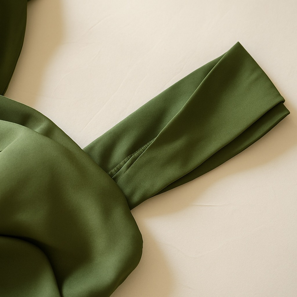 NWT Galina Signature Forest Green Satin Gown Size 14 - Picture 4 of 6